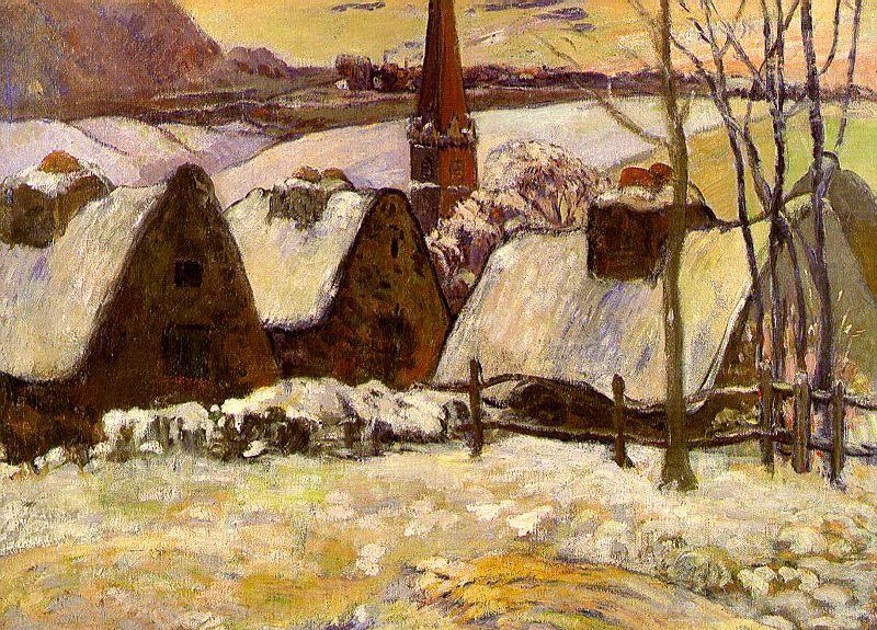 Paul Gauguin Breton Village in the Snow china oil painting image